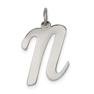 Sterling Silver Madison Collection LG Classic Script Initial N Pendant